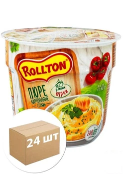 Пюре картофельное (со вкусом курицы) стакан ТМ "Rollton" 40г упаковка 24шт (99435)