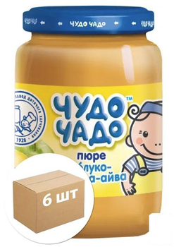 Пюре з яблук, моркви та айви з цукром NV "Чудо-Чадо" 170 гр упаковка 6 шт (93492)