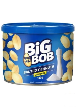 Арахіс Big Bob смажений солоний у банку 1х120 г (105383)