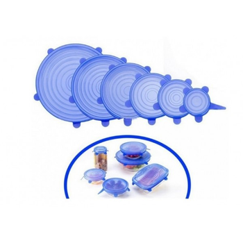 Силіконові універсальні кришки Super stretch silicone lids різного розміру багаторазові 6 штук