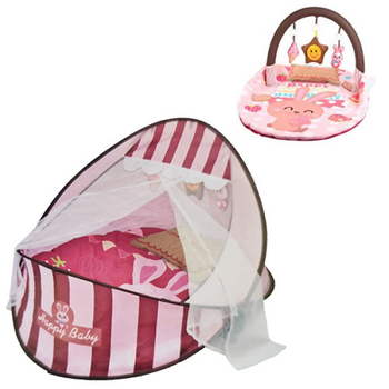 Манеж для немовляти музичний 2 в 1 Tiibaby 66526A C з розвиваючим килимком Червоний (66527A-RT)