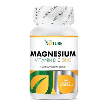 Біологічна добавка з Магнієм, Вітаміном Д і Цинком в капсулах Magnesium 30 шт The nature (8859050963286)