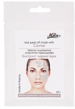 Маска альгинатная классическая порошковая "Экстракт черной икры" Mila Hot Peel Off Mask With Caviar 25g (720945-911301-2)