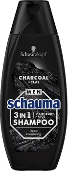 Шампунь для мужчин "Уголь и вулканическая глина" Schauma Men Charcoal Clay 3 in 1 Shampoo 400ml (400ml) (895570-807387-2)