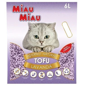 Наповнювач для котячого туалету MIAU MIAU, тофу, з ароматом лаванди, 6л