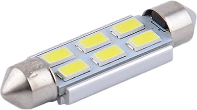 Лампочка 2-ох цокольна LED T11_C5W SMD біла 6-діодів 12V-5Вт SV8.5-8 41мм. CANbus (Solar) (к-т.-2шт.) SL1361