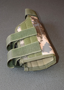 Щека на приклад оружия регулируемая BB2, накладка подщечник на приклад АК, винтовки, ружья с панелями под патронташ Пиксель