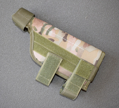 Щека на приклад оружия регулируемая BB2, накладка подщечник на приклад АК, винтовки, ружья с панелями под патронташ Мультикам