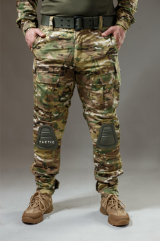 Військові брюки Tactic CORD Ріп-стоп, (тактичні штани з наколінниками) мультикам 46