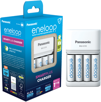 Зарядний пристрій Panasonic Basic Charger New + Eneloop 4 AA 2000 mAh New (K-KJ55MCD40E)