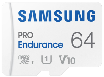 Samsung PRO Endurance microSDXC 64 GB Class 10 UHS-I U1 V10 + adapter SD (MB-MJ64KA/EU)