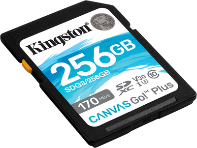 Kingston SDXC 256GB Canvas Go! Plus Class 10 UHS-I U3 V30 (SDG3/256GB)