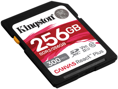 Kingston SDXC 256GB Canvas React Plus Class 10 UHS-II U3 V90 (SDR2/256GB)