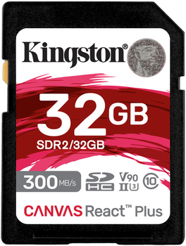 Kingston SDHC 32GB Canvas React Plus Class 10 UHS-II U3 V90 (SDR2/32GB)