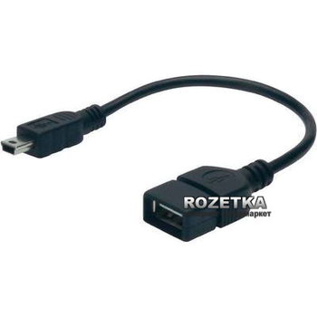 Adapter Digitus USB 2.0 (AF/miniB) OTG 0,2 m Czarny (AK-300310-002-S)