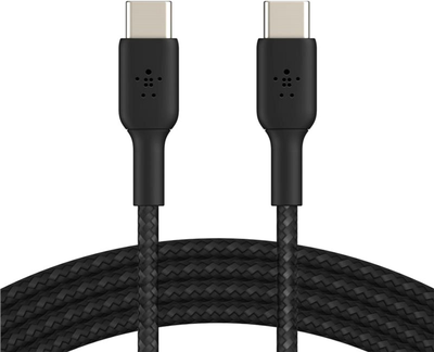Kabel Belkin USB-C do USB-C w oplocie 1m Czarny (CAB004BT1MBK)