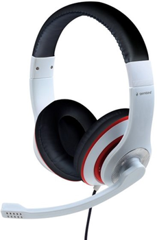 Słuchawki Gembird MHS-03 Biało/Czerwony/Czarny (MHS-03-WTRDBK)