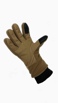 Тактичні зимові рукавички на хутрі койот M