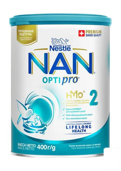 Nestle NAN 2 OPTIPRO® Сухая молочная смесь для детей с 6 месяцев, 400 г (88082)