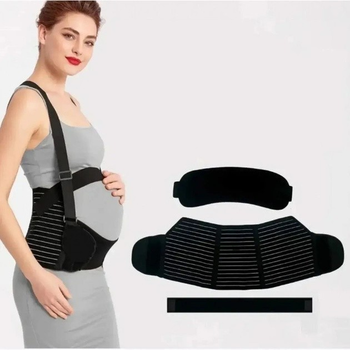 Бандаж для вагітних Pregnant Woman із гумкою через спину для підтримки - JHM68057, чорний