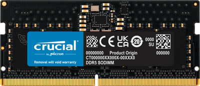 Оперативна пам'ять Crucial SODIMM DDR5-4800 16384MB PC5-38400 (CT16G48C40S5)