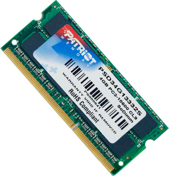 Оперативна пам'ять Patriot SODIMM DDR3-1333 4096MB PC3-10600 (PSD34G13332S)