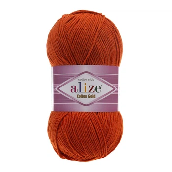 Турецкая пряжа для вязания Alize COTTON GOLD (Котон Голд) полухлопок 36 терракот