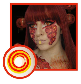 Лінзи кольорові GMP Fresh lady Illusion red Хеллоуїн Halloween Косплей аніме Червоні (He-12)