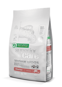 Сухой корм Nature's Protection Superior Care White Dogs Grain Free Starter All Breeds для щенков всех пород с белой шерстью 10 кг (арт NPSC45670)