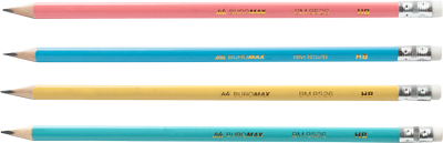 Набор карандашей графитовых Buromax Pastel HB с ластиком ассорти 20 шт (BM.8526-20)