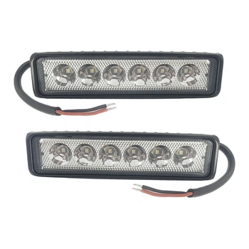 Комплект LED фар ДАЛЬНЬОГО світла. Світлодіодні фари на 6 діодів. 07T-18W/47/S. Пр-во Корея