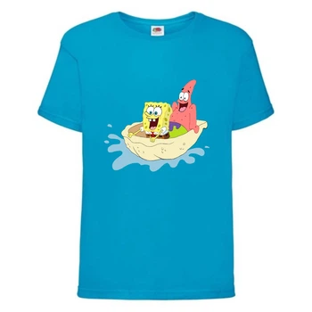 Футболка дитяча Спанч Боб 9 (Sponge Bob) блакитна 164 см