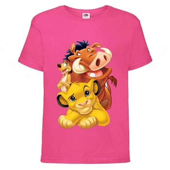 Футболка дитяча Король Лев (Lion King) рожева (LK-friends-2-pink) 128 см