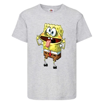 Футболка детская Спанч Боб 6 (Sponge Bob) серая 116 см