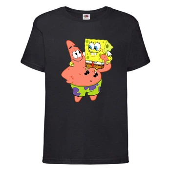 Футболка детская Спанч Боб 5 (Sponge Bob) черная 164 см