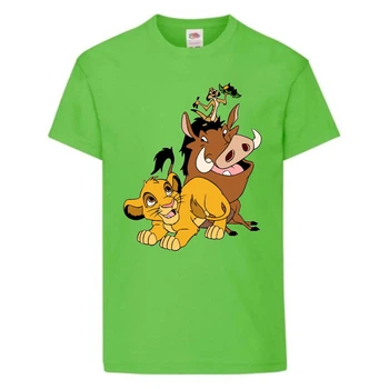 Футболка детская Король Лев (Lion King) светло-зеленая (LK-friends-green) 104 см
