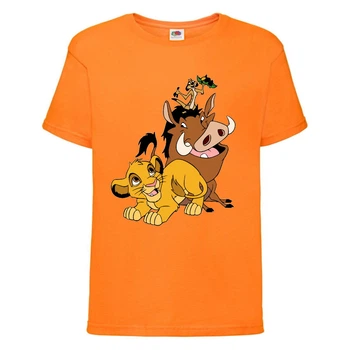 Футболка дитяча Король Лев (Lion King) помаранчева (LK-friends-orange) 140 см