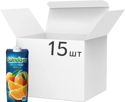 Упаковка сока Sandora Апельсиновый 0.5 л х 15 шт (4820001448511)