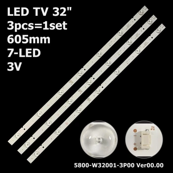 LED підсвітка TV 32" inch 605mm 7-led 5800-W32001-3P00 LC320DXJ-SFA2 RDL320HY 32D3503V1W7C1B60617M 3pcs=1set