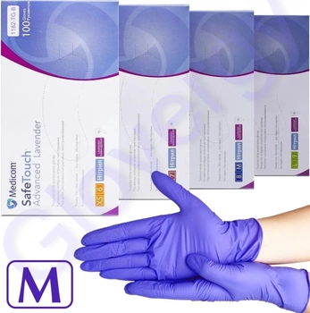 Перчатки нитриловые Medicom Advanced размер M фиолетовые 100 шт