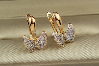 Серьги Xuping Jewelry неповторимая бабочка 1.8 см золотистые