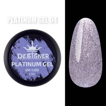 Гель с шиммером Platinum Gel (Сиреневый №4, 5 мл) Дизайнер для маникюра и педикюра