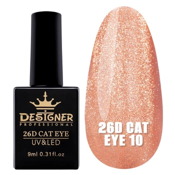 Гель-лак для ногтей Дизайнер 26D Cat Eye №10 9 мл (кошачий глаз)
