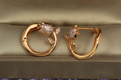 Серьги Xuping Jewelry бутон тюльпана 1.8 см золотистые