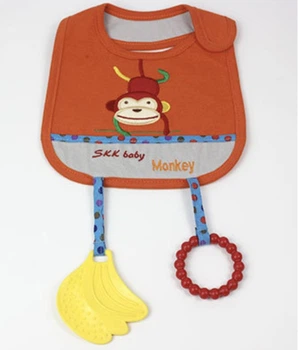 Слинявчик с карманом и игрушками прорезывателями SKKBaby Обезьяна