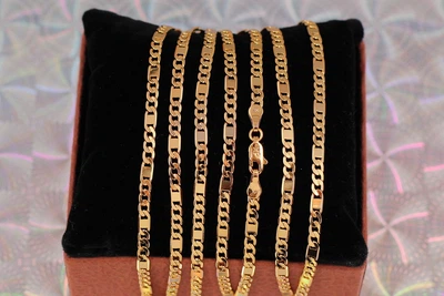 Цепь Xuping Jewelry панцирная со вставкой скрепка 60 см 4 мм золотистая