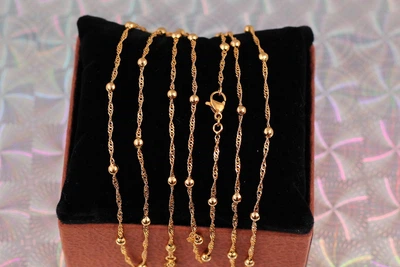 Цепь Xuping Jewelry сингапур с шариками 60 см 1,5 мм золотистая