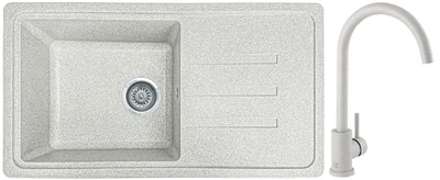 Мойка гранитная, кухонная, прямоугольная Valetti 36N 78х43см Терра + смеситель