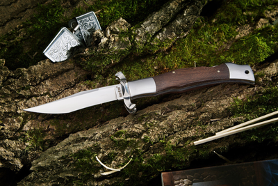 Нож Стилет Складной с Гардой Финка, Сталь 440C Итальянский дизайн GW3089