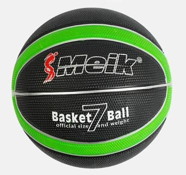 Мяч баскетбольный Meik 550 грамм размер №7 Black/Green (С56007/02)